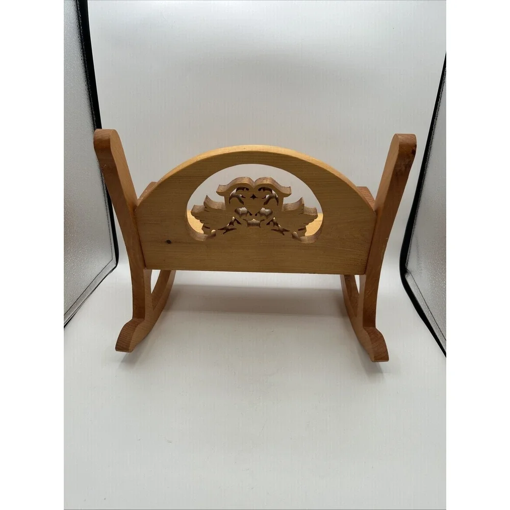 Vtg Child Crafts Rocking Bench Doll Furniture Painted Wood Country Geese